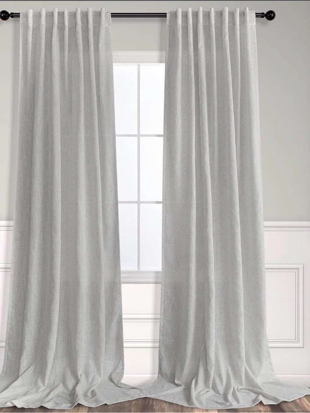 Light Gray Textured Curtains for Window